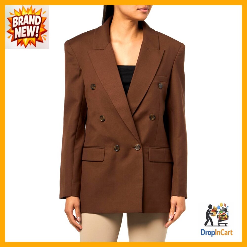 Oversized Double Breasted Blazer Structured Shoul… - image 1